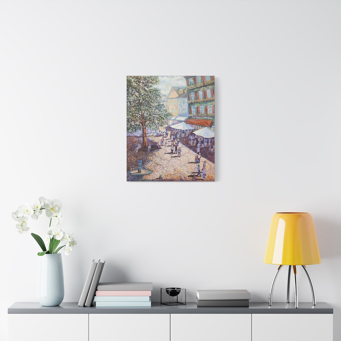 Canvas Print - Wilkommen to Baden-Baden People walking through the streets