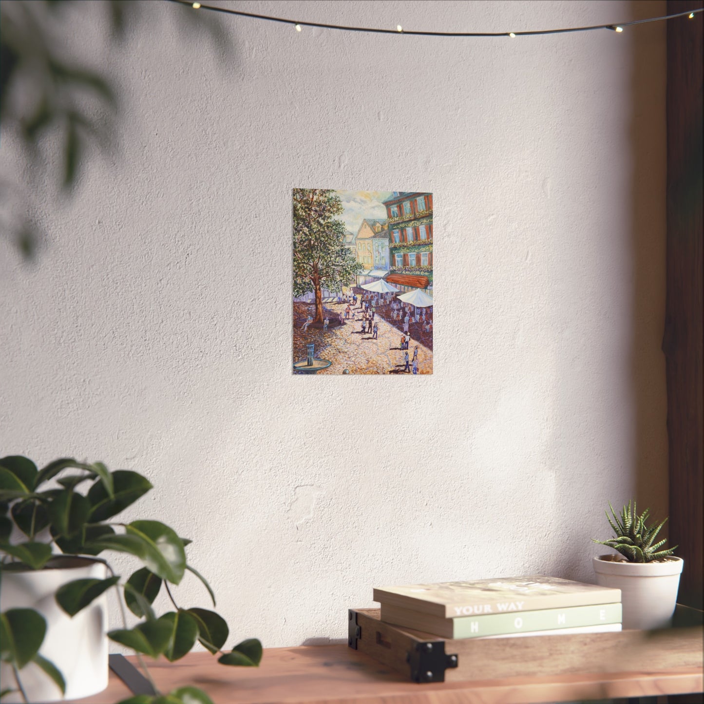Wilkommen to Baden Baden - Charming Fine Art Poster - Scenic Village Square, Wall Art, Home Decor, Gift for Art Lovers, Nostalgic Vibe, Gallery Wall