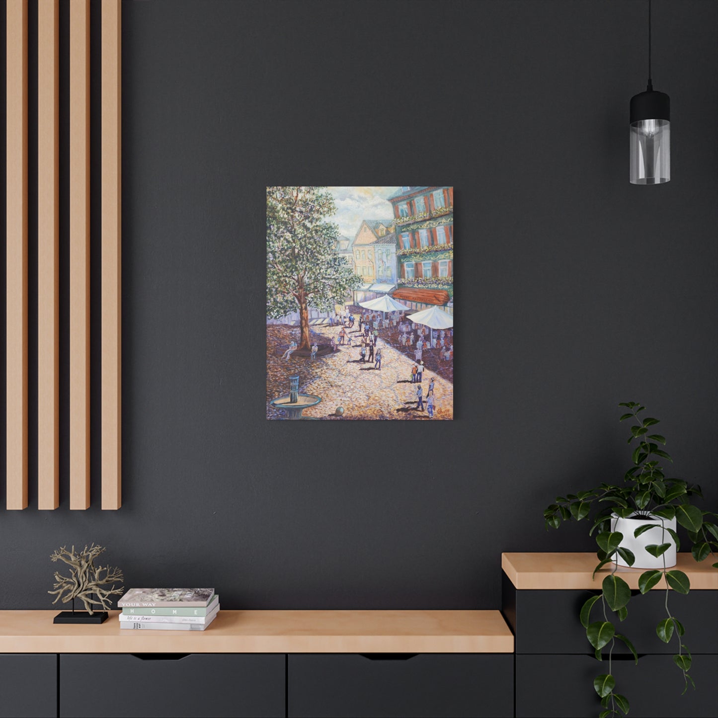 Canvas Print - Wilkommen to Baden-Baden People walking through the streets