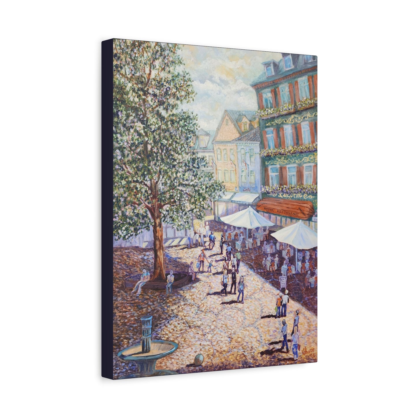 Canvas Print - Wilkommen to Baden-Baden People walking through the streets