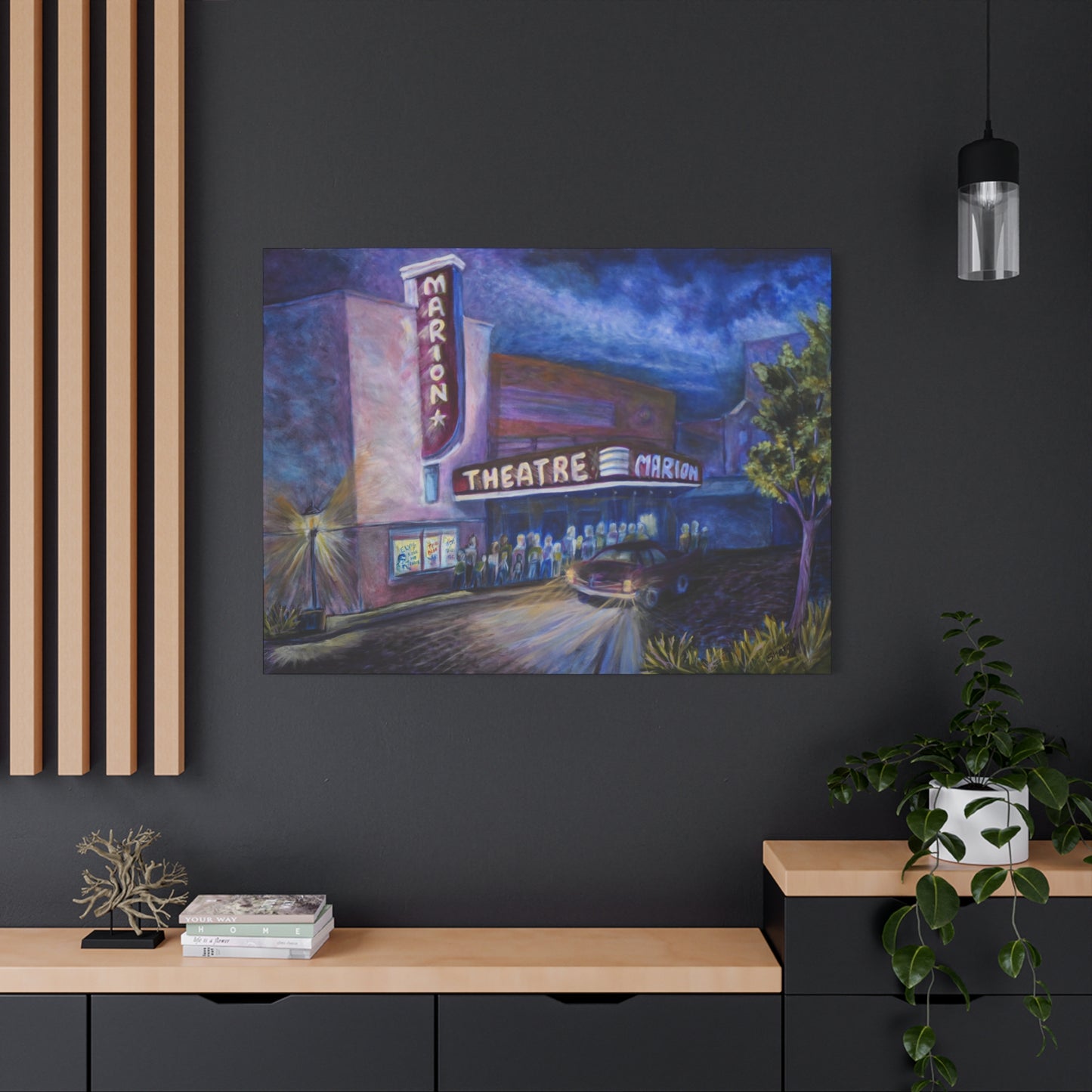 Theater Night Canvas Art, Vintage Movie Poster, Home Decor, Gift for Movie Lovers, Art for Living Room