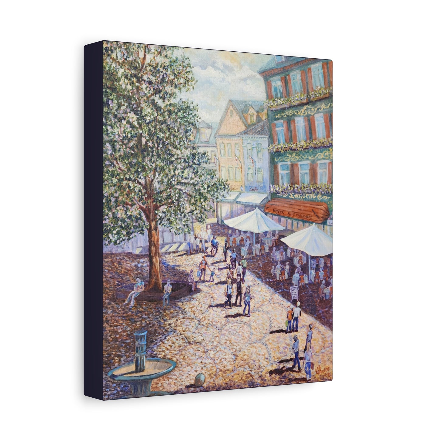 Canvas Print - Wilkommen to Baden-Baden People walking through the streets