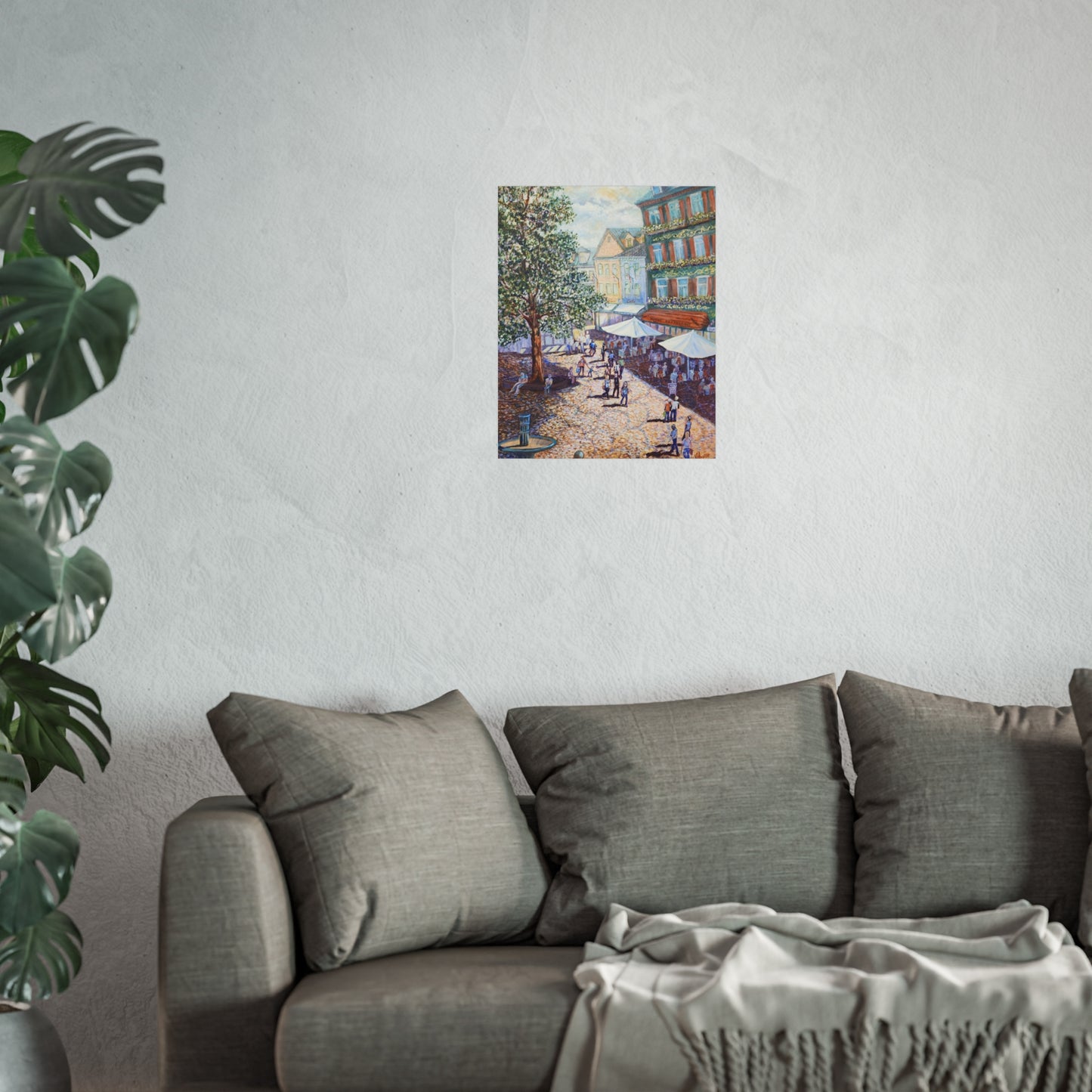 Wilkommen to Baden Baden - Charming Fine Art Poster - Scenic Village Square, Wall Art, Home Decor, Gift for Art Lovers, Nostalgic Vibe, Gallery Wall
