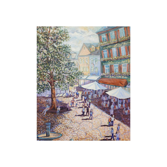 Wilkommen to Baden Baden - Charming Fine Art Poster - Scenic Village Square, Wall Art, Home Decor, Gift for Art Lovers, Nostalgic Vibe, Gallery Wall