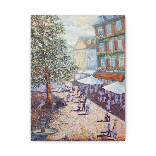 Canvas Print - Wilkommen to Baden-Baden People walking through the streets