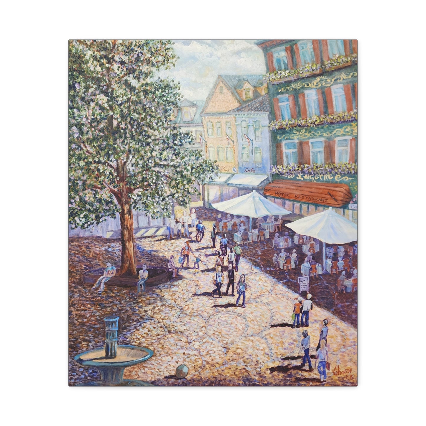 Canvas Print - Wilkommen to Baden-Baden People walking through the streets