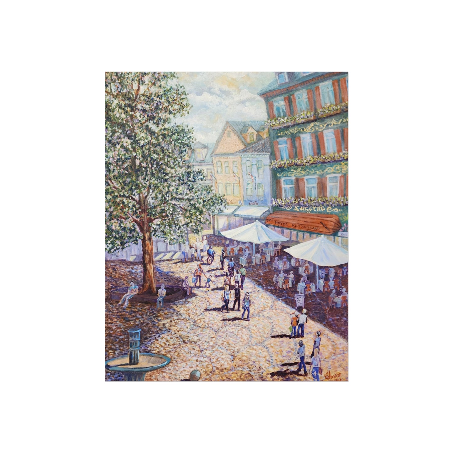 Wilkommen to Baden Baden - Charming Fine Art Poster - Scenic Village Square, Wall Art, Home Decor, Gift for Art Lovers, Nostalgic Vibe, Gallery Wall