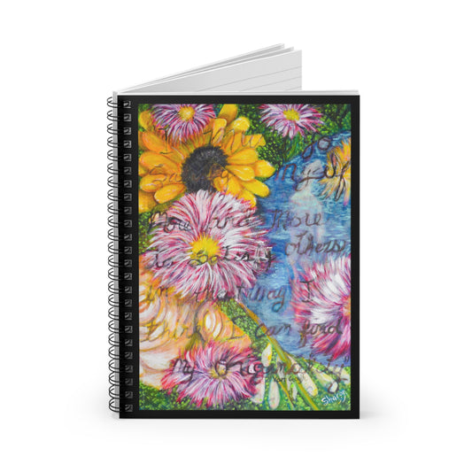 Floral Inspirational Spiral Notebook, Nature-Themed Journal for Writing, School, Gifts, Positive Affirmations, Spring Decor