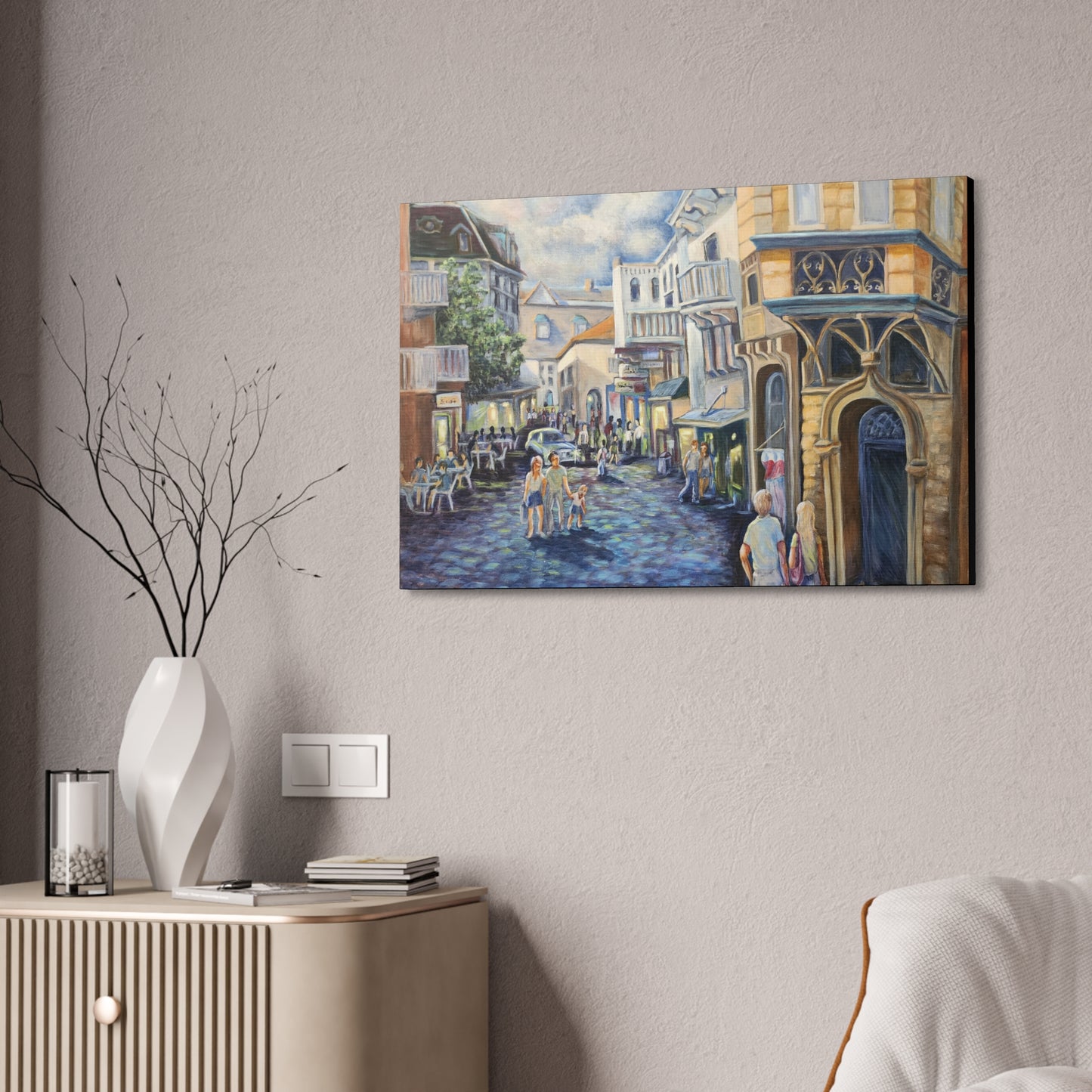 Ancient City Modern Themes - Baden-Baden - Canvas Wall Art, Vibrant Street Scene Artwork, Home Decor, Gift for Art Lovers, Living Room Accent, Unique Gallery Piece