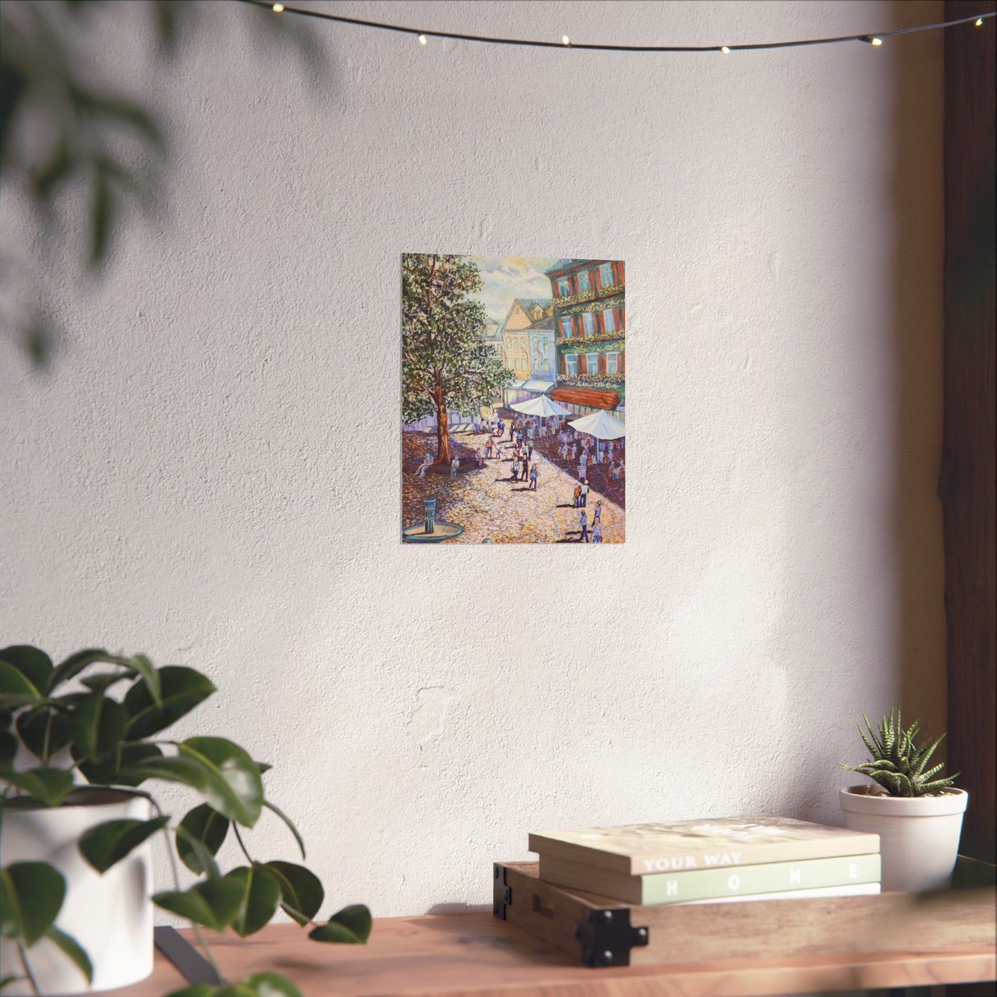 Wilkommen to Baden Baden - Charming Fine Art Poster - Scenic Village Square, Wall Art, Home Decor, Gift for Art Lovers, Nostalgic Vibe, Gallery Wall