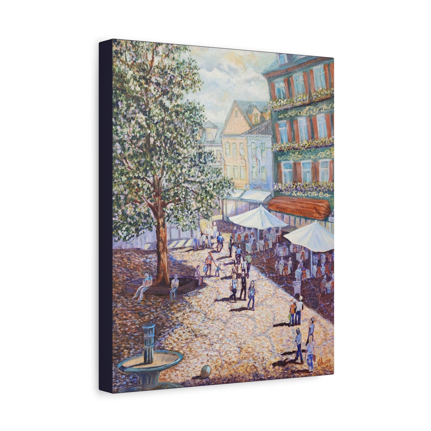 Canvas Print - Wilkommen to Baden-Baden People walking through the streets