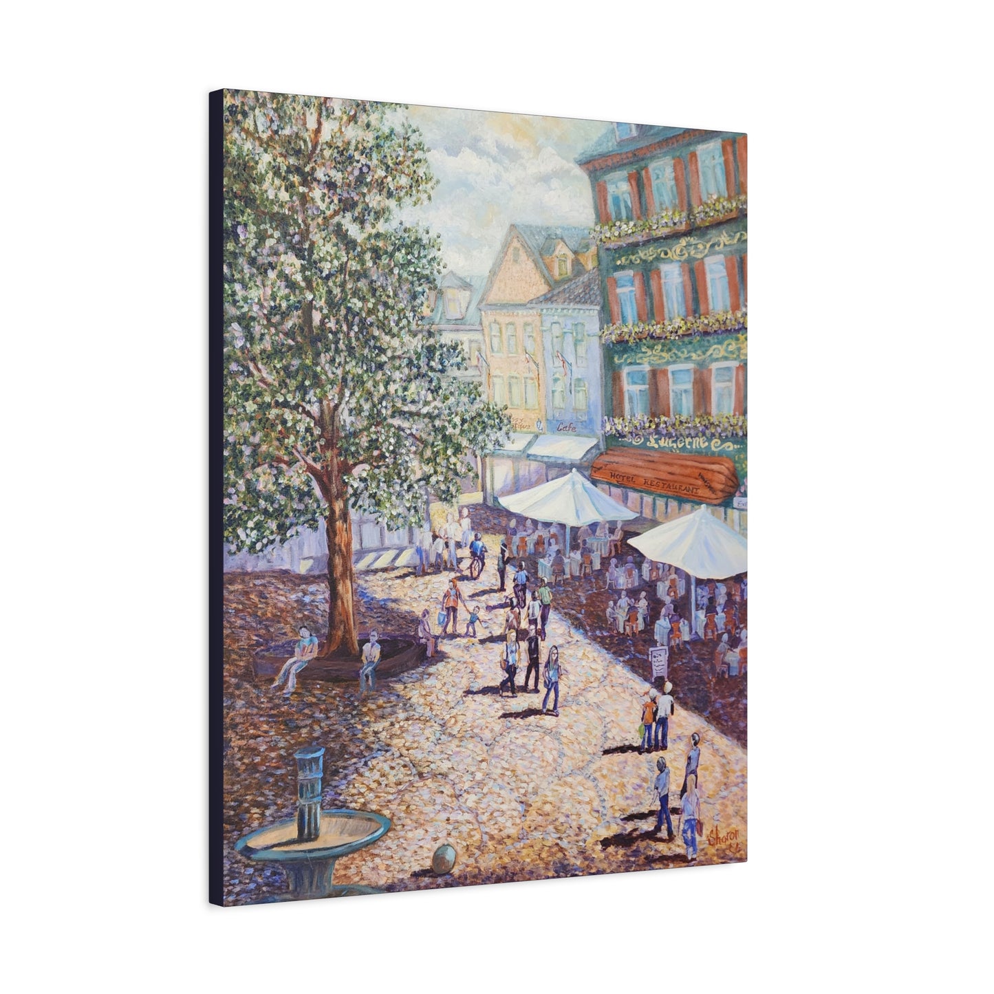 Canvas Print - Wilkommen to Baden-Baden People walking through the streets