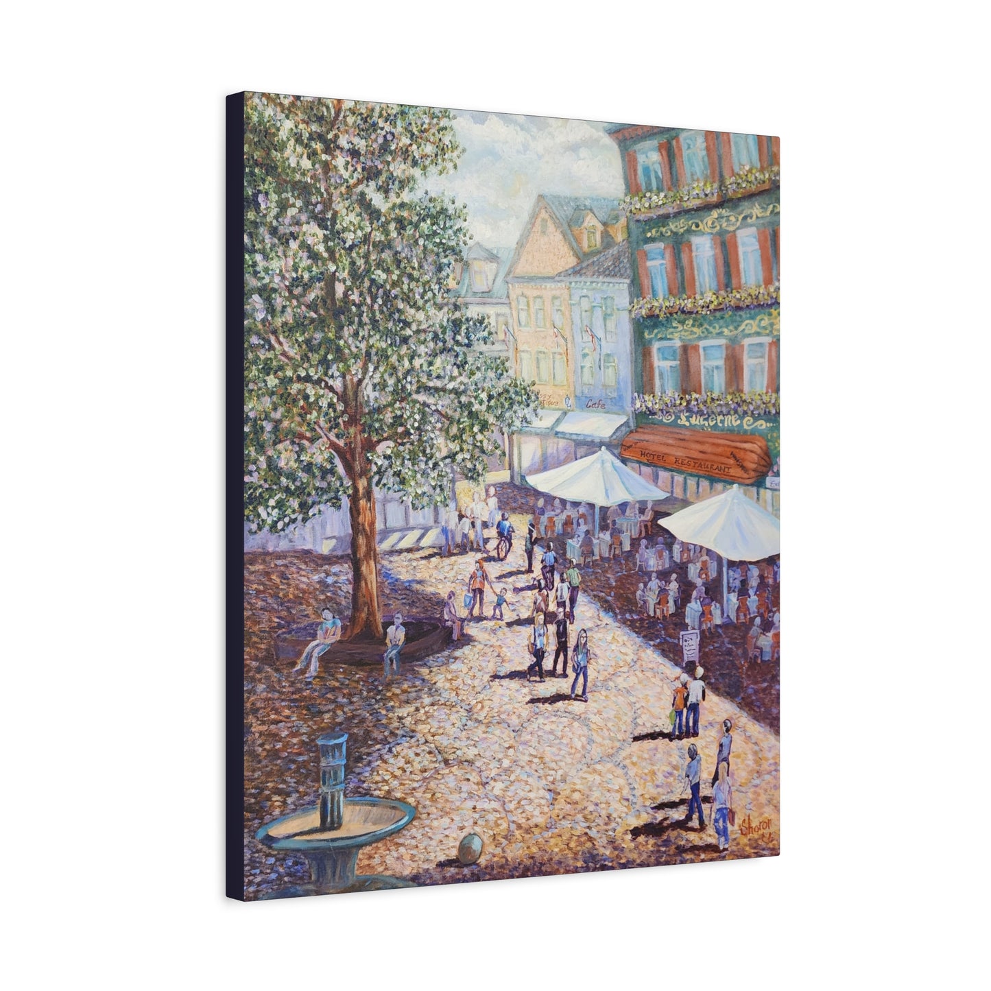 Canvas Print - Wilkommen to Baden-Baden People walking through the streets