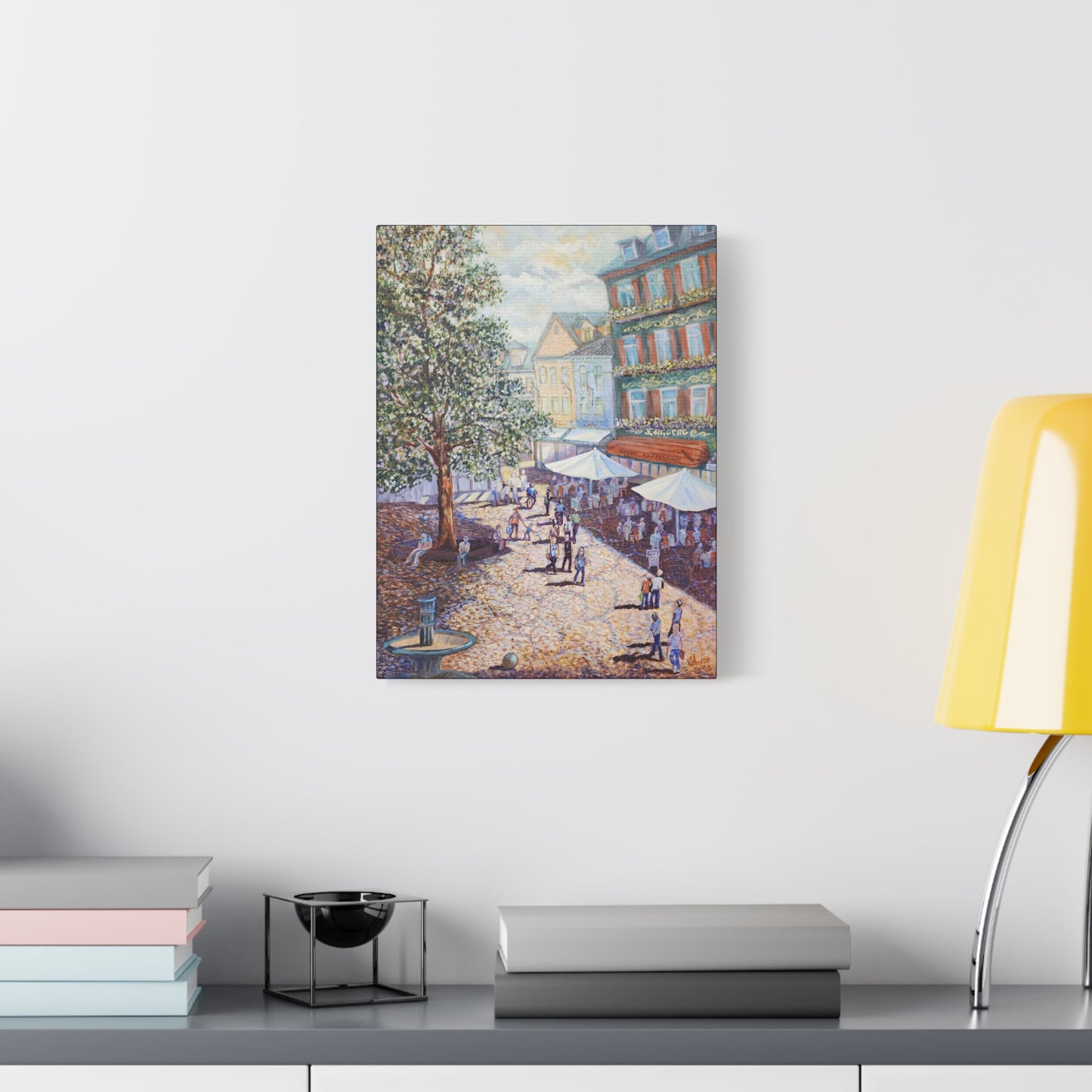 Canvas Print - Wilkommen to Baden-Baden People walking through the streets
