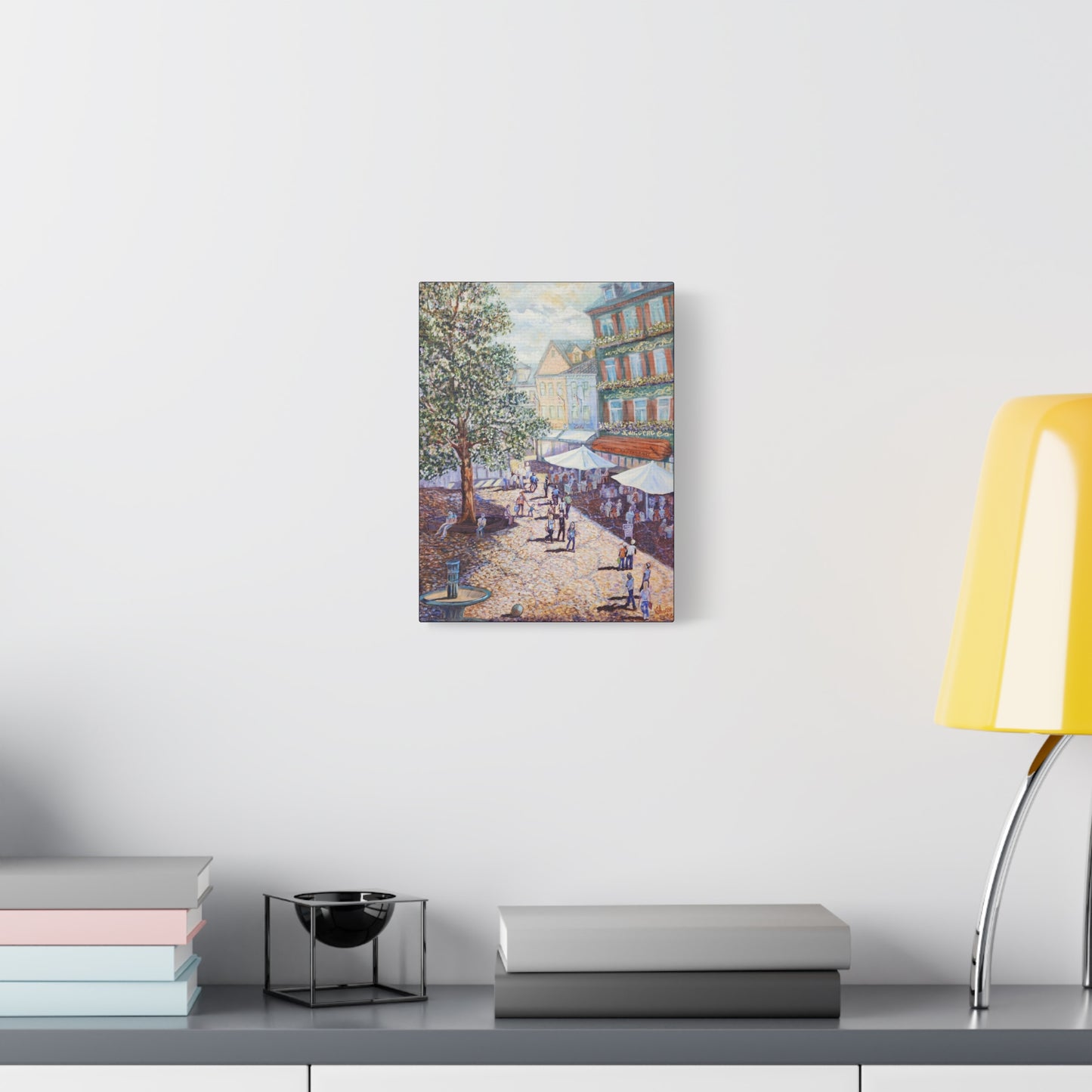 Canvas Print - Wilkommen to Baden-Baden People walking through the streets
