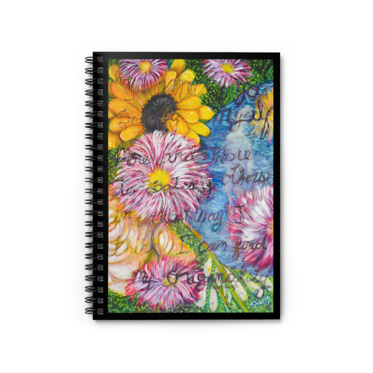 Floral Inspirational Spiral Notebook, Nature-Themed Journal for Writing, School, Gifts, Positive Affirmations, Spring Decor