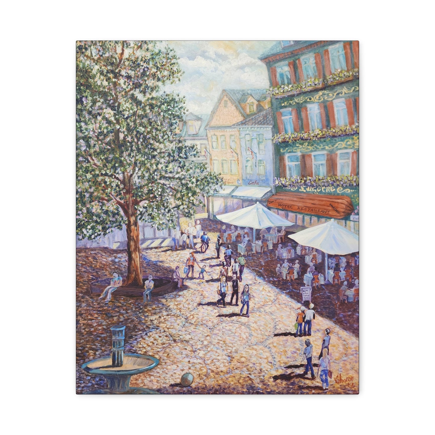 Canvas Print - Wilkommen to Baden-Baden People walking through the streets
