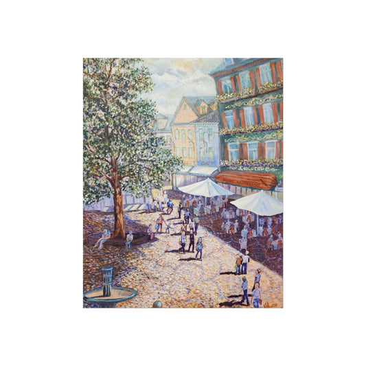 Wilkommen to Baden Baden - Charming Fine Art Poster - Scenic Village Square, Wall Art, Home Decor, Gift for Art Lovers, Nostalgic Vibe, Gallery Wall