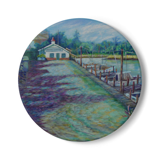 Serene Coastal Ceramic Coaster, Beach Decor, Home Accessories, Cozy Gifts, Nautical Coasters, Housewarming Present