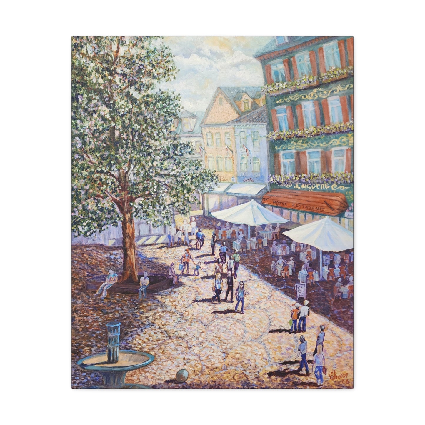 Canvas Print - Wilkommen to Baden-Baden People walking through the streets