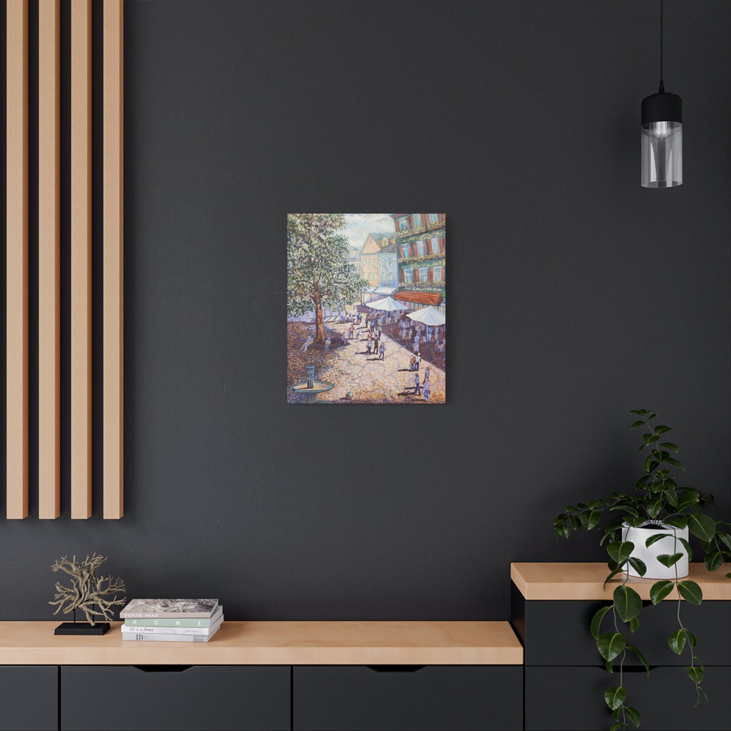 Canvas Print - Wilkommen to Baden-Baden People walking through the streets