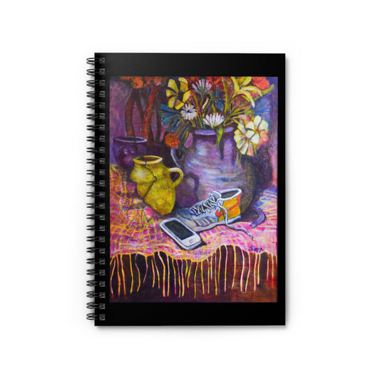 Artistic Spiral Notebook with Vibrant Floral Design, Journal for Writers, School Supplies, Gift for Students, Colorful Note Book