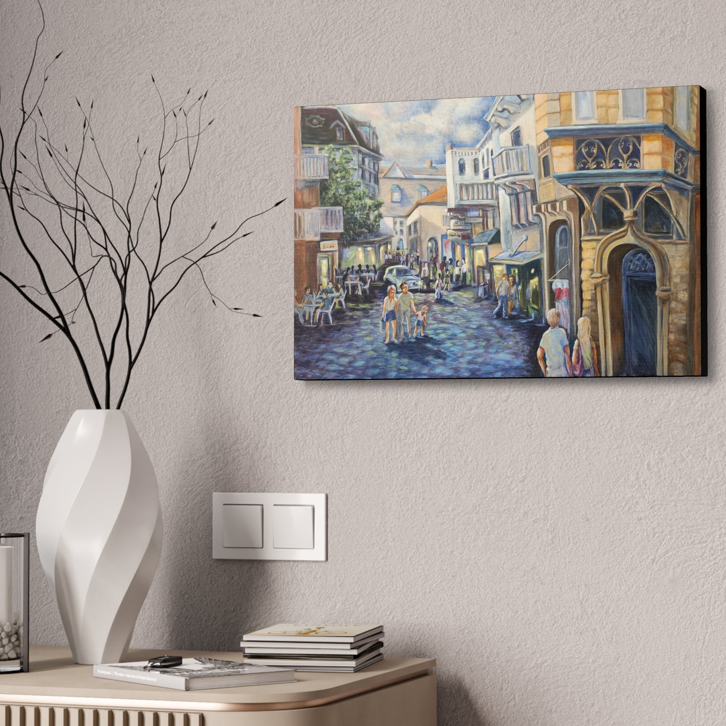 Ancient City Modern Themes - Baden-Baden - Canvas Wall Art, Vibrant Street Scene Artwork, Home Decor, Gift for Art Lovers, Living Room Accent, Unique Gallery Piece
