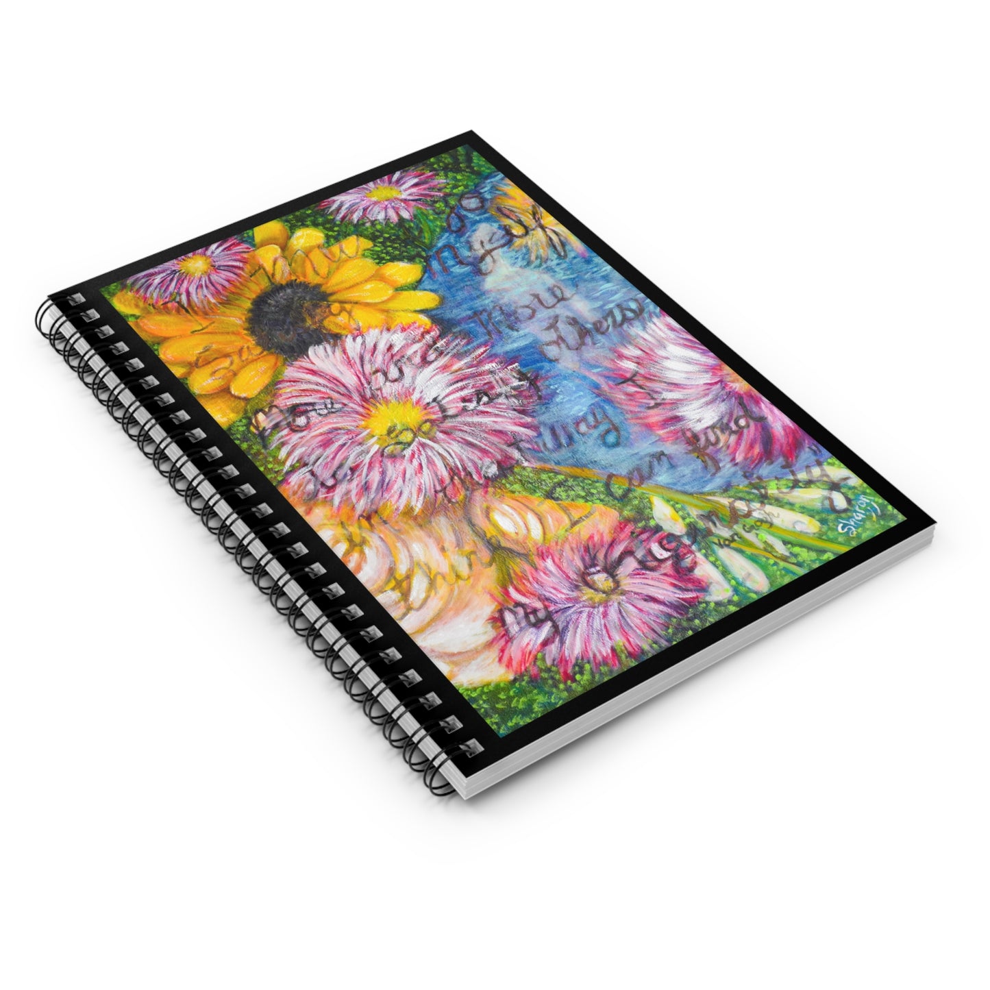 Floral Inspirational Spiral Notebook, Nature-Themed Journal for Writing, School, Gifts, Positive Affirmations, Spring Decor