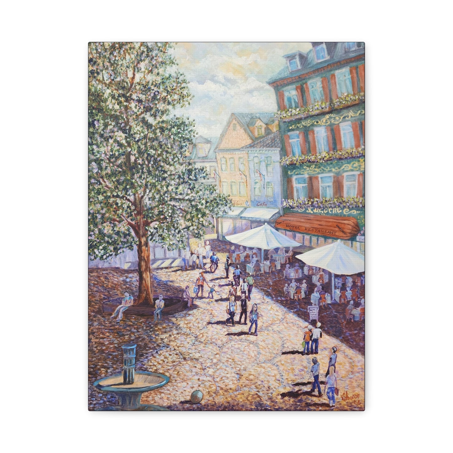 Canvas Print - Wilkommen to Baden-Baden People walking through the streets