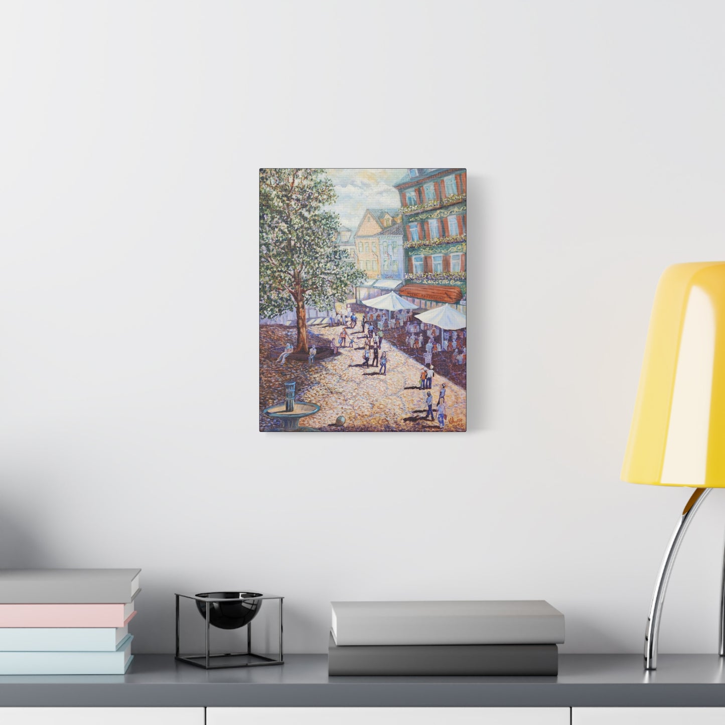 Canvas Print - Wilkommen to Baden-Baden People walking through the streets