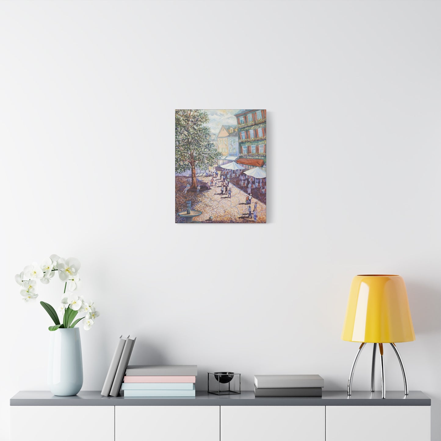 Canvas Print - Wilkommen to Baden-Baden People walking through the streets
