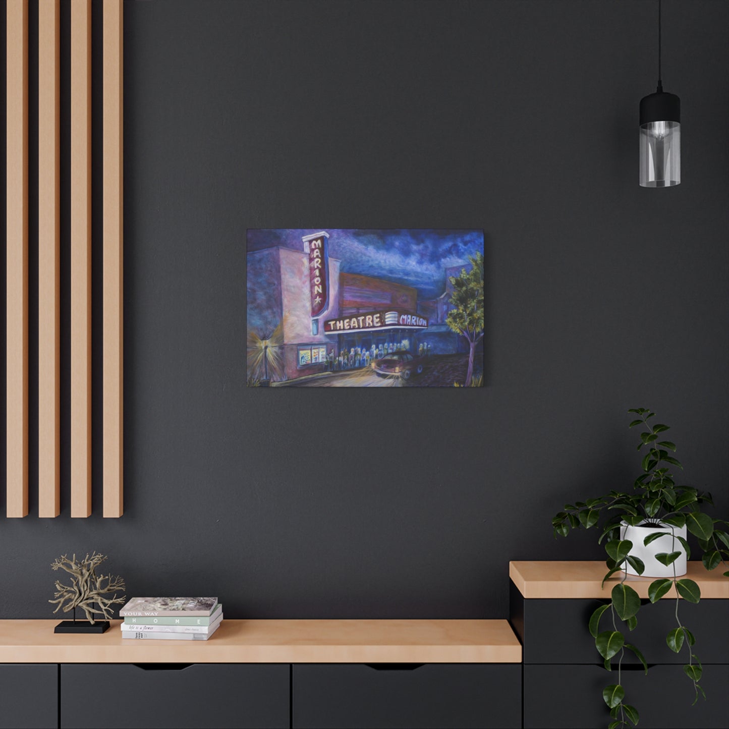 Theater Night Canvas Art, Vintage Movie Poster, Home Decor, Gift for Movie Lovers, Art for Living Room