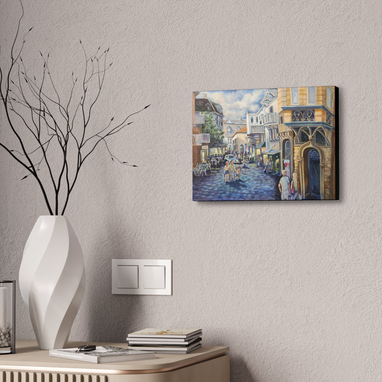 Ancient City Modern Themes - Baden-Baden - Canvas Wall Art, Vibrant Street Scene Artwork, Home Decor, Gift for Art Lovers, Living Room Accent, Unique Gallery Piece