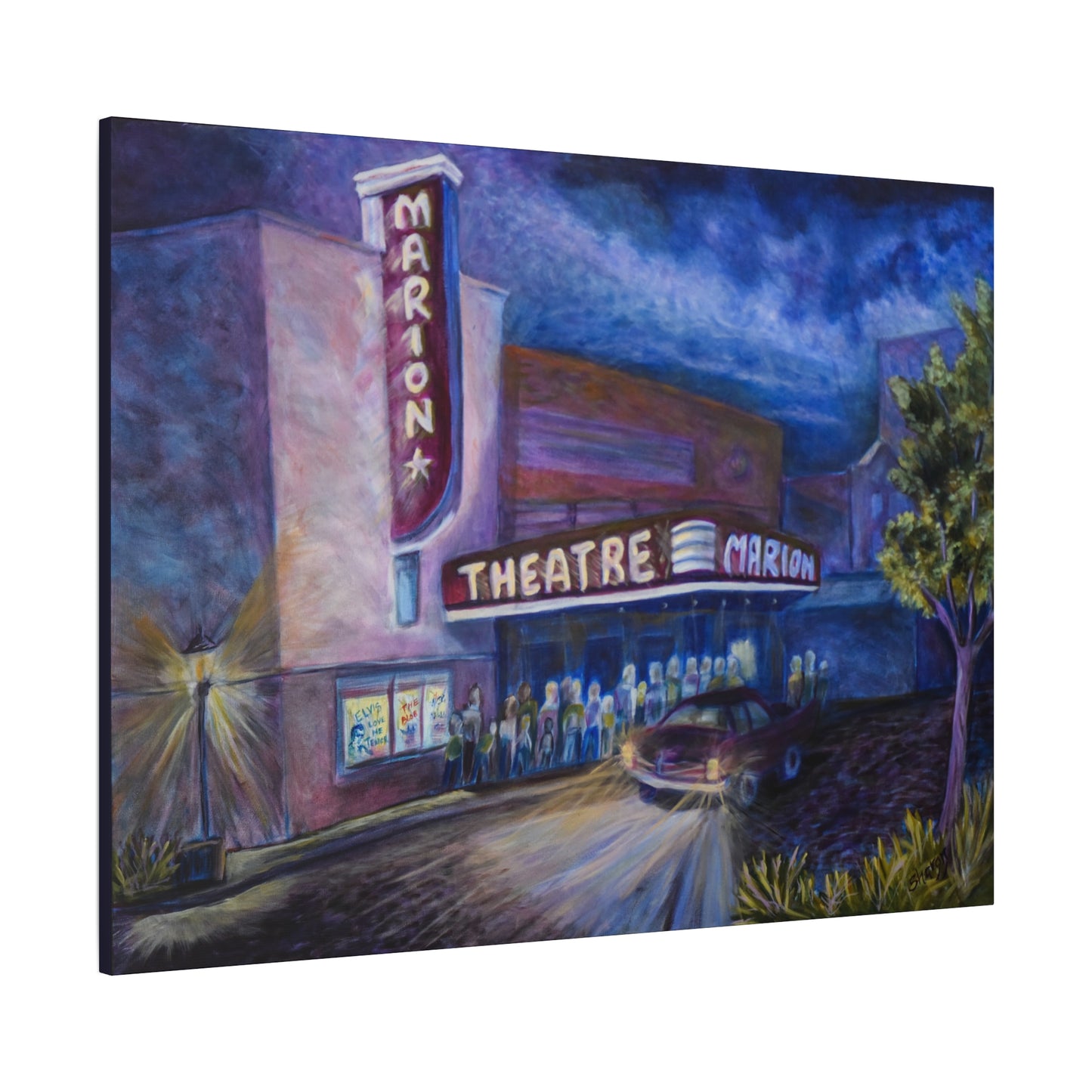 Theater Night Canvas Art, Vintage Movie Poster, Home Decor, Gift for Movie Lovers, Art for Living Room