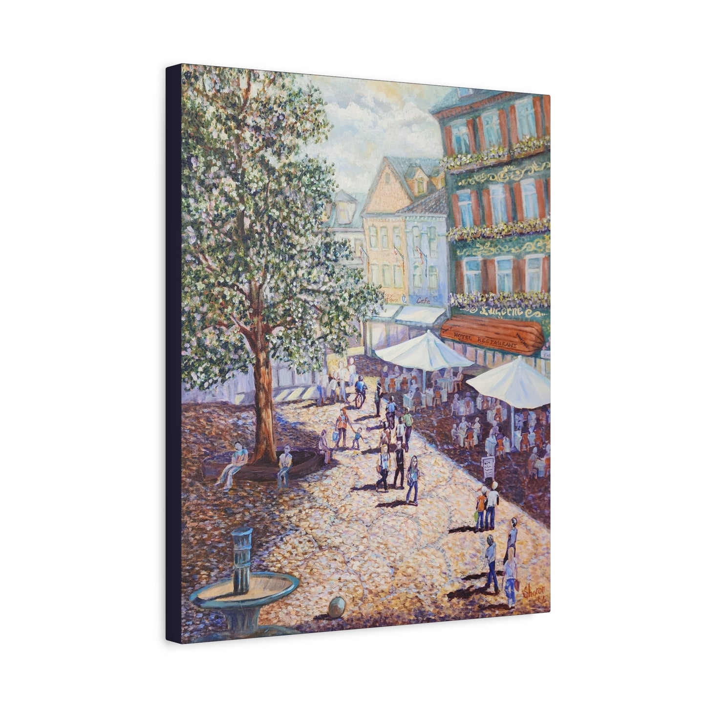 Canvas Print - Wilkommen to Baden-Baden People walking through the streets