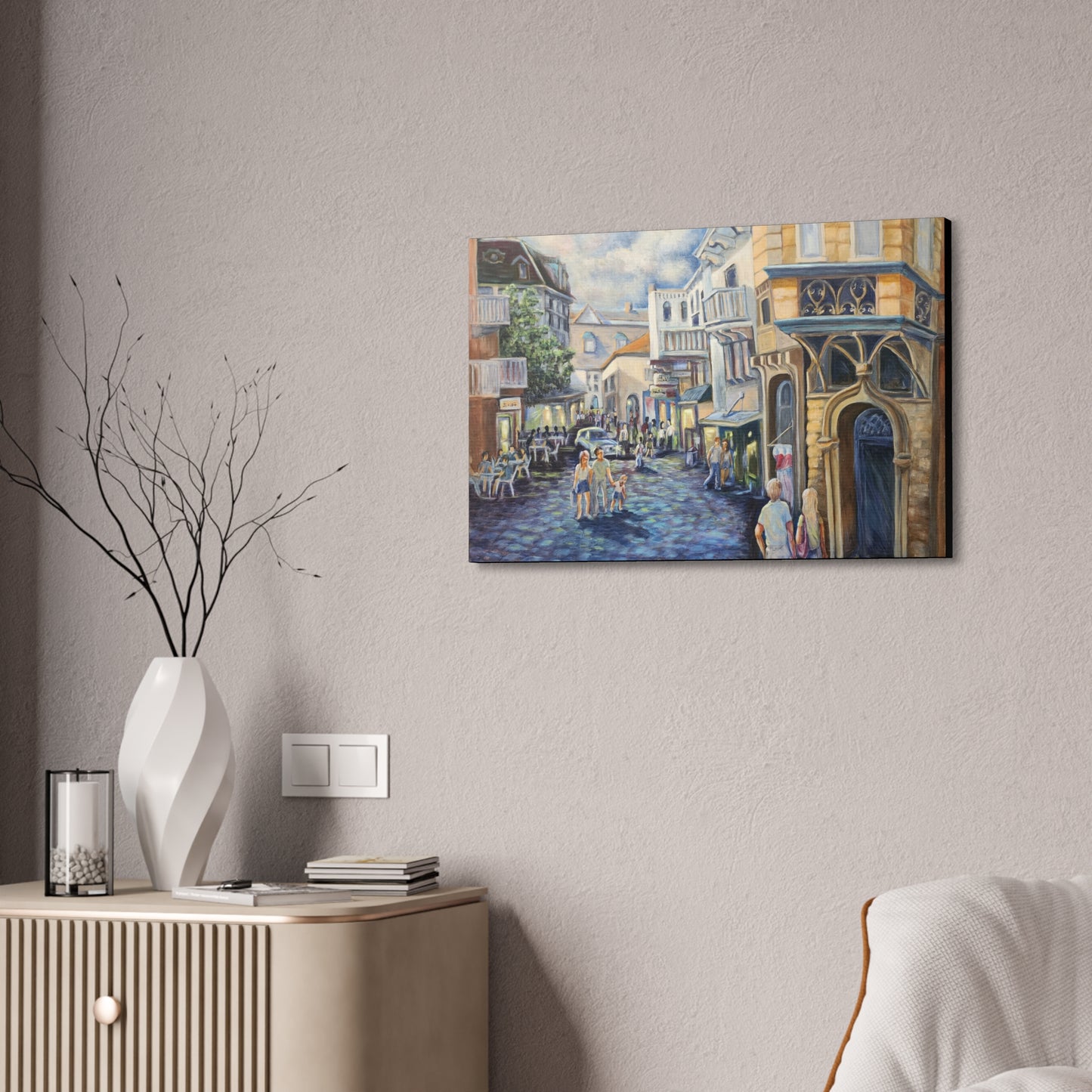 Ancient City Modern Themes - Baden-Baden - Canvas Wall Art, Vibrant Street Scene Artwork, Home Decor, Gift for Art Lovers, Living Room Accent, Unique Gallery Piece