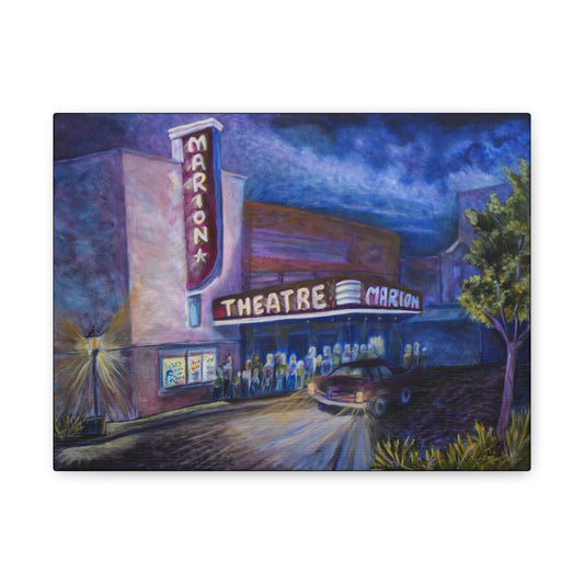 Theater Night Canvas Art, Vintage Movie Poster, Home Decor, Gift for Movie Lovers, Art for Living Room