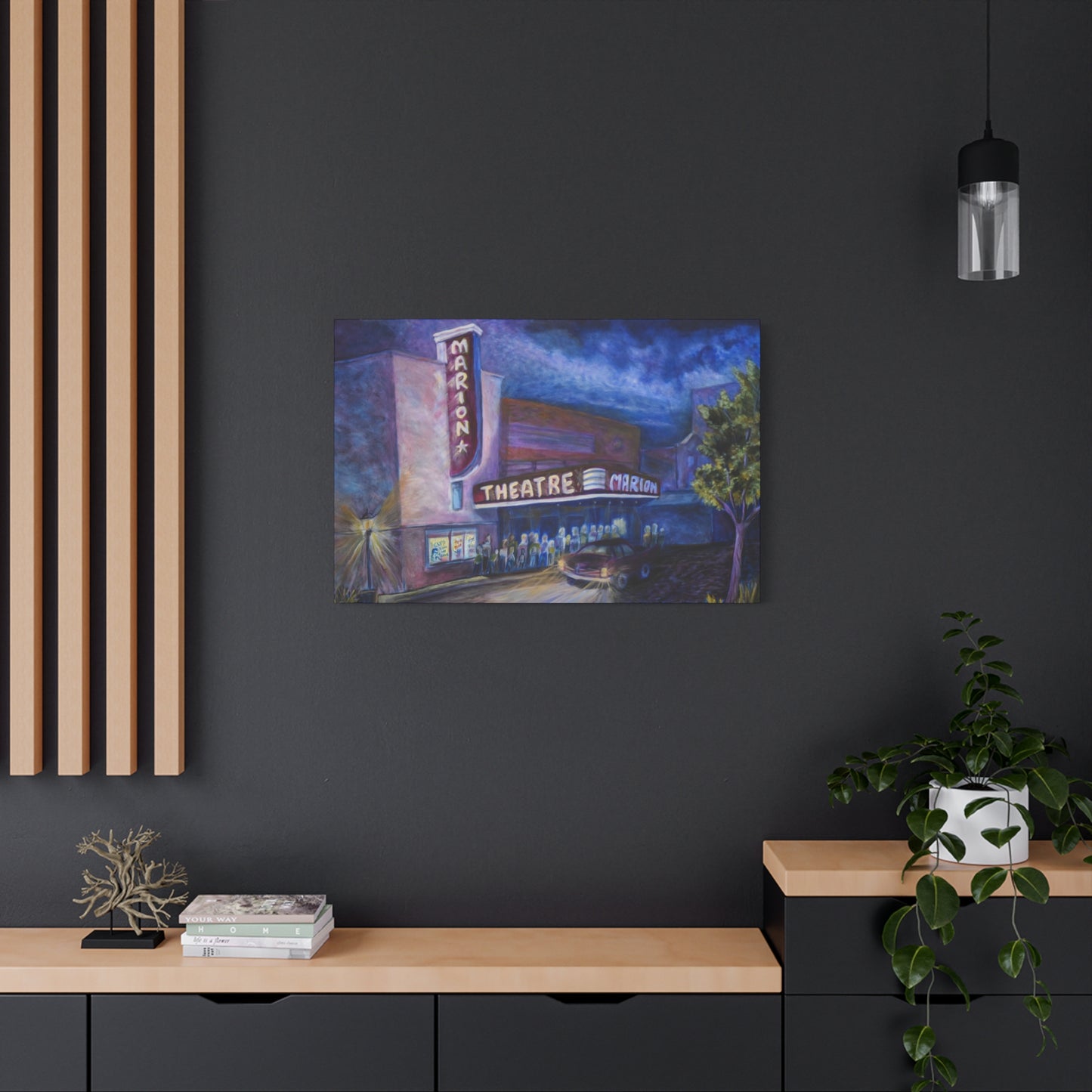 Theater Night Canvas Art, Vintage Movie Poster, Home Decor, Gift for Movie Lovers, Art for Living Room