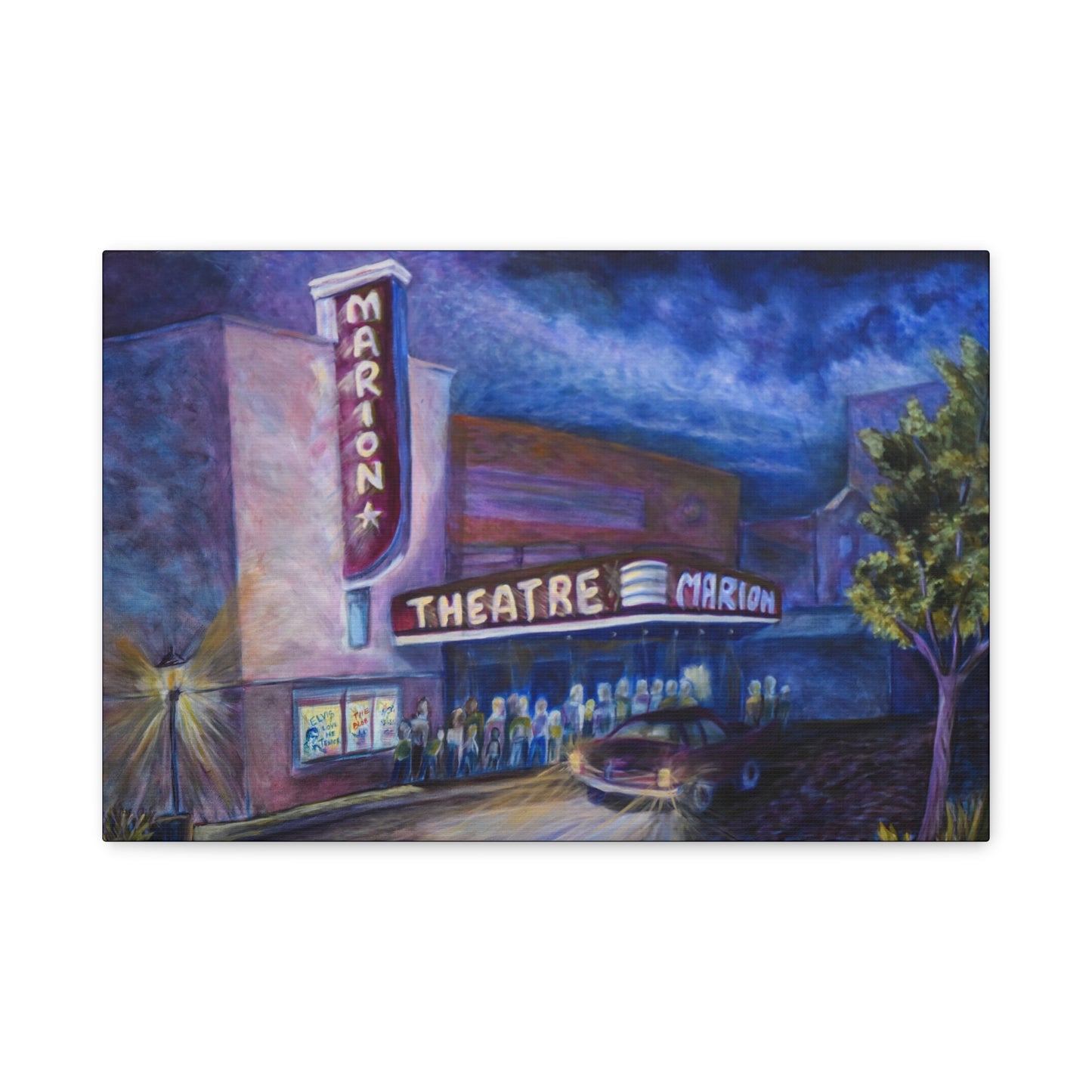 Theater Night Canvas Art, Vintage Movie Poster, Home Decor, Gift for Movie Lovers, Art for Living Room