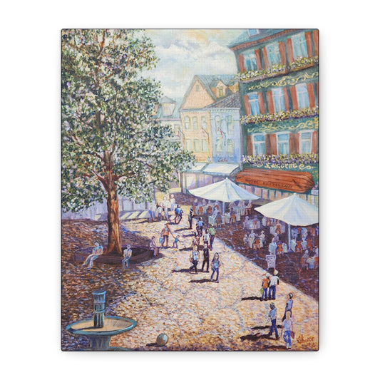 Canvas Print - Wilkommen to Baden-Baden People walking through the streets